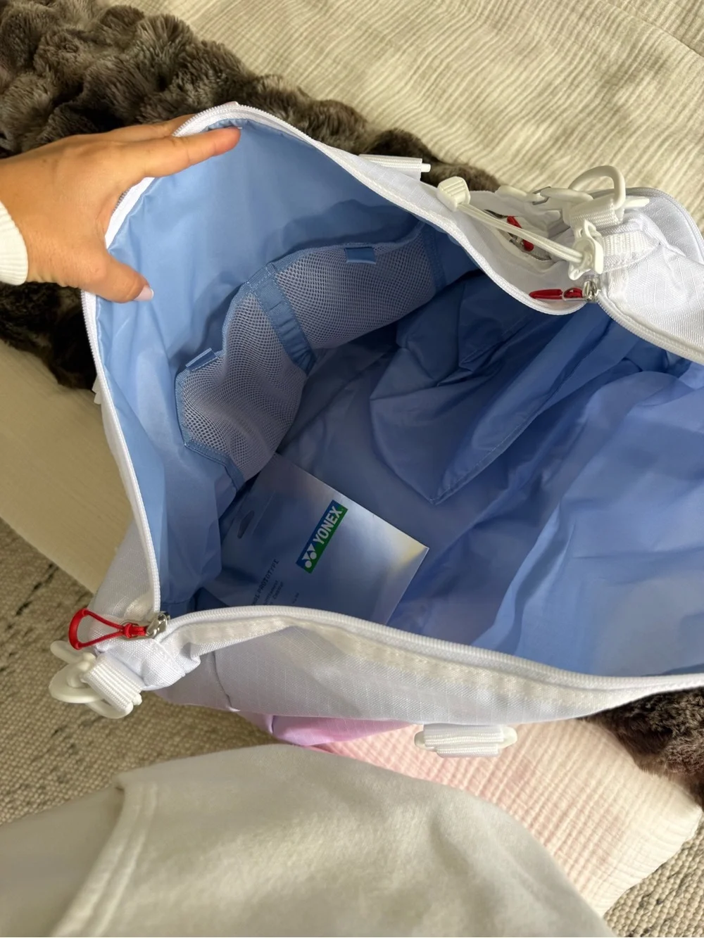 Yonex White Sports Tote Bag